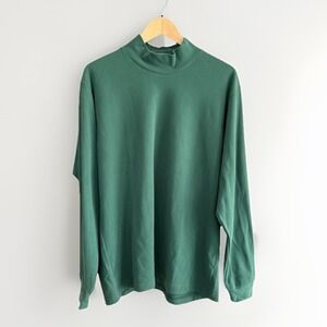 Uniqlo Heattech Fleece Top Mock Neck Long Sleeve Green Cozy Normcore Men's XL